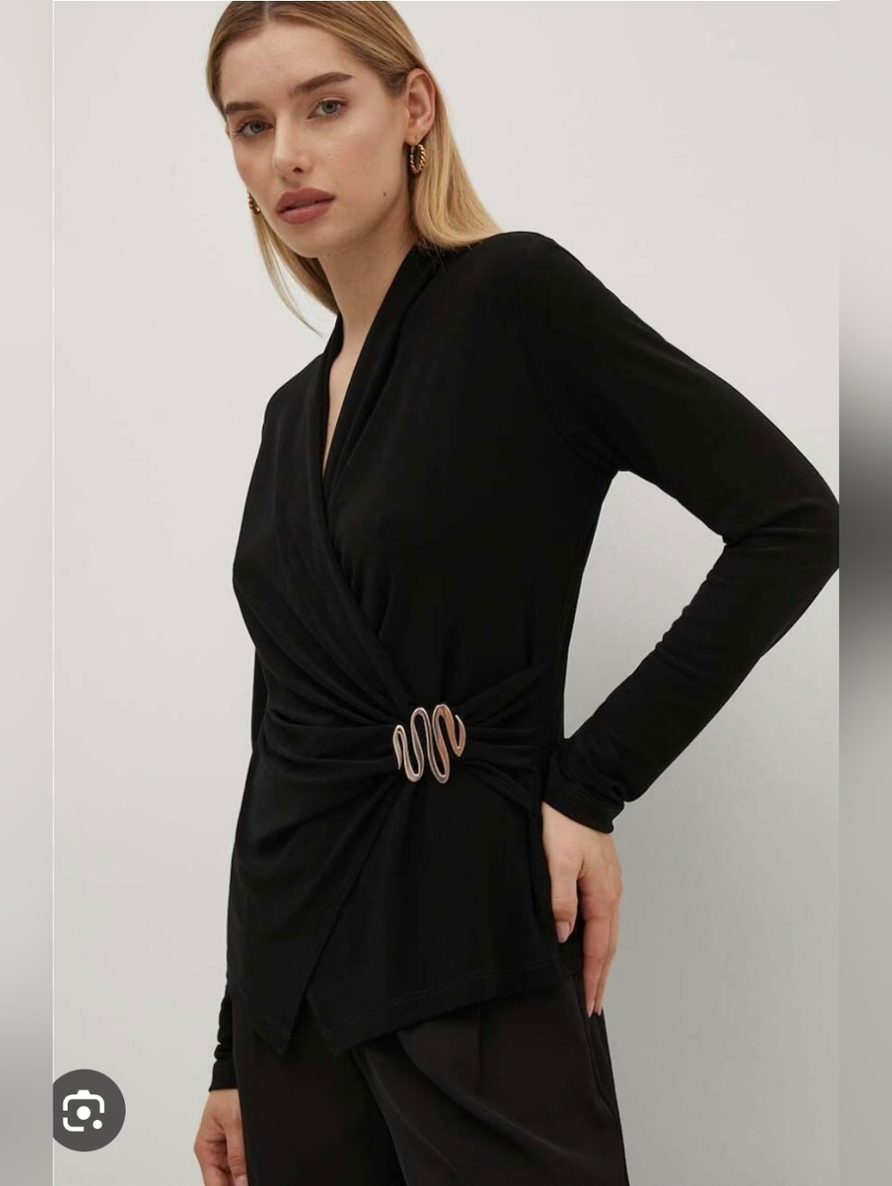 Joseph Ribkoff Black Long Sleeve Top Size 10 In Like New Condition